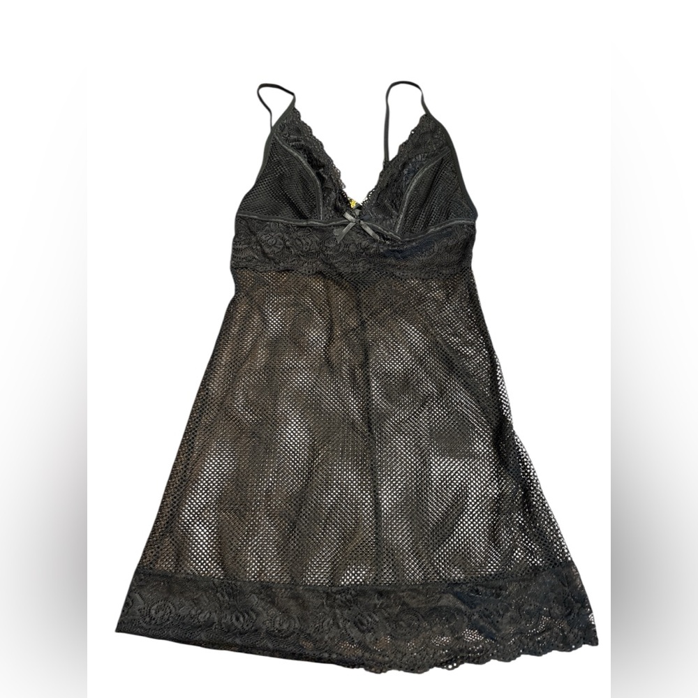 Frederick’s of Hollywood women’s Carol lace and mesh chemise black Size M NWT